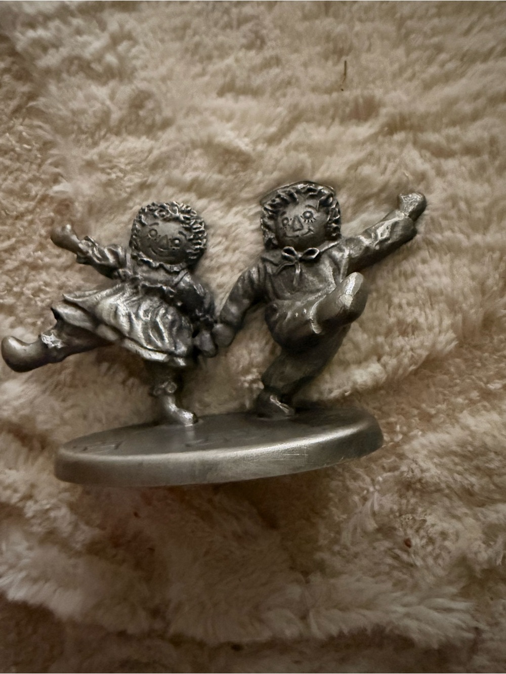 Raggedy Ann and Andy Hummel Pewter Collectible Figurine Base - 1974 Marking